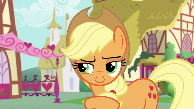 File:Applejack looking coy S6E11.png