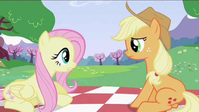 File:Fluttershy and Applejack S2E03.png