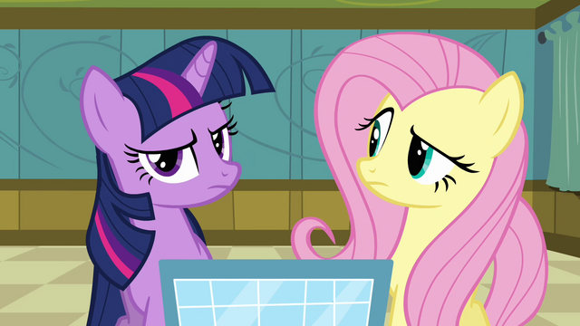 File:Twilight and Fluttershy puzzled S2E16.png