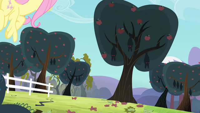 File:Fluttershy flying towards the vampire fruit bats S4E7.png