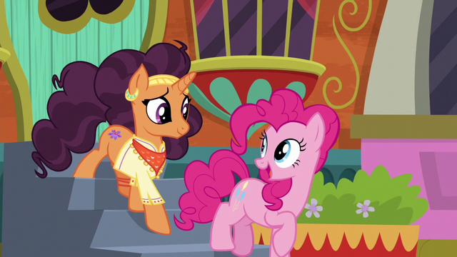 File:Pinkie Pie reassuring Saffron Masala S6E12.png