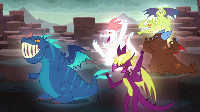 File:Garble's friends cheer S6E5.png