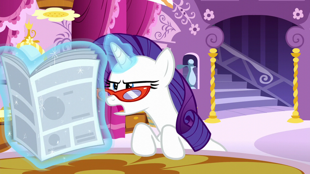 File:Rarity reads "unfettered behind-the-scenes access" S6E9.png