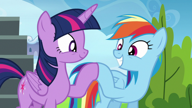 File:Twilight and Rainbow hoof-bump of victory S6E24.png