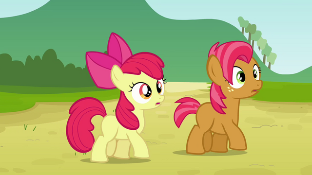File:Apple Bloom and Babs hears Applejack S3E08.png