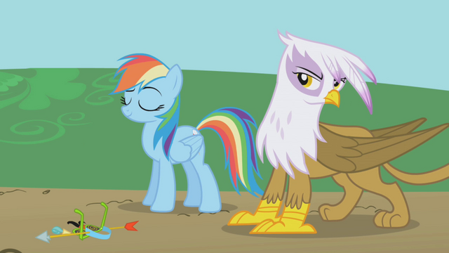File:Rainbow Dash and Gilda nonchalant S1E05.png