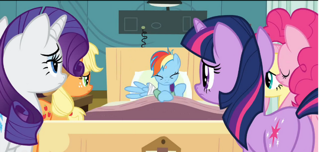 File:Ponies examine Rainbow Dash S2E16.png