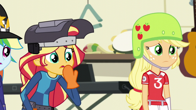 File:Sunset and AJ worried about Rarity EG3.png