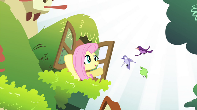 File:Fluttershy talking to the birds S4E14.png