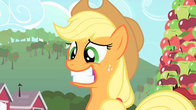 File:Applejack's artificial grin S1E25.png