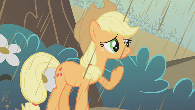 File:Applejack in the rain S2E01.png