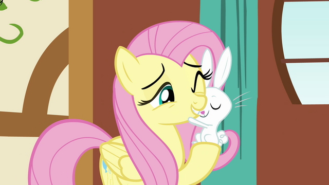 File:Angel nuzzles Fluttershy S3E13.png