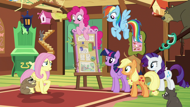 File:Fluttershy embarrassed by her outburst S7E5.png