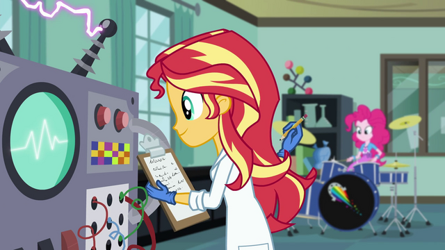 File:Sunset Shimmer studying Pinkie Pie EG3.png