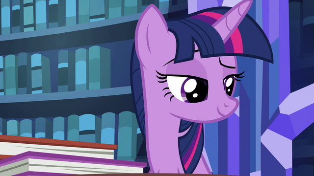 File:Twilight raises an eyebrow at the Crusaders S6E19.png