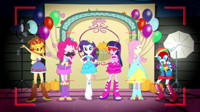 File:Mane Six posing with various photo props SS2.png