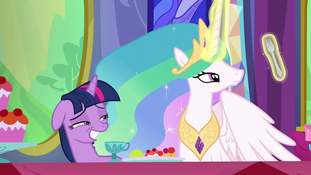 File:Princess Celestia examining her fork S6E6.png