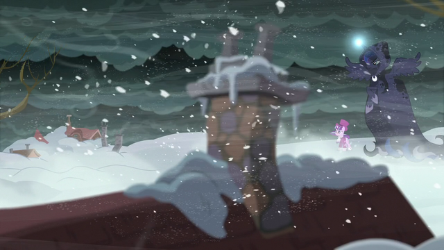 File:Yet to Come and Snowfall look at a buried house S06E08.png