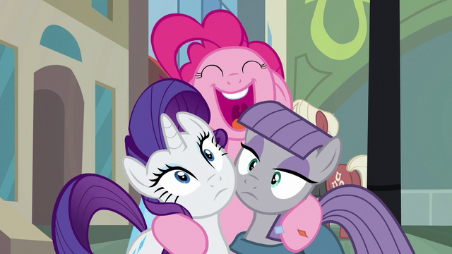 File:Pinkie Pie hugs Rarity and Maud S6E3.png