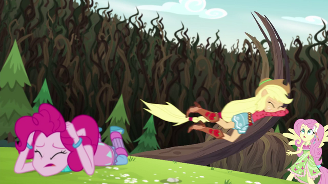 File:Applejack wrestling with the bramble vines EG4.png