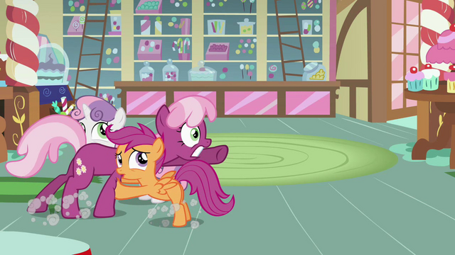 File:Cheerilee being pushed S2E17.png