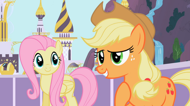 File:Fluttershy and Applejack S02E09.png