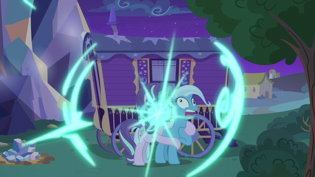 File:Starlight and Trixie teleport back to Trixie's wagon S6E25.png