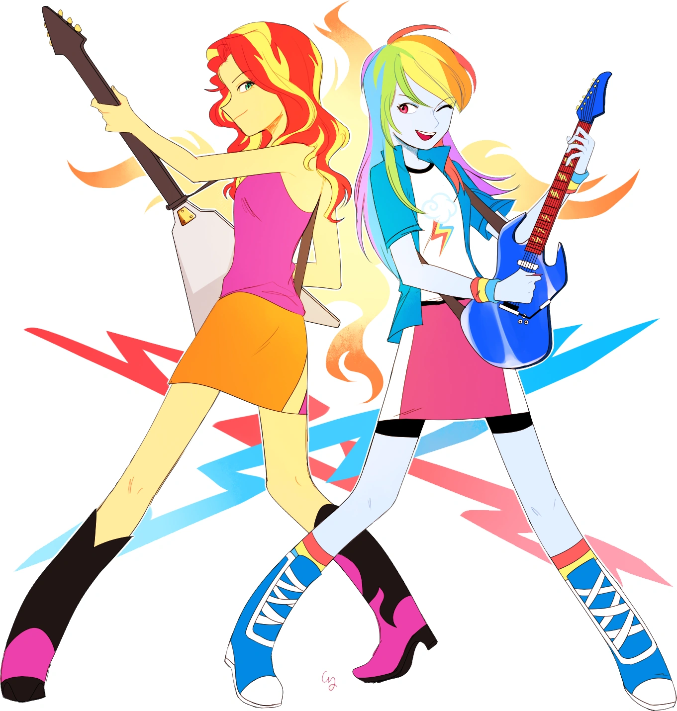 Image Sunset and Rainbow Dash by My Little Pony