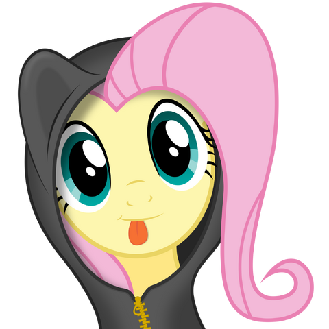 Arquivo:Fluttershy being cute with hoody by infinitoa-d5n6abe.png