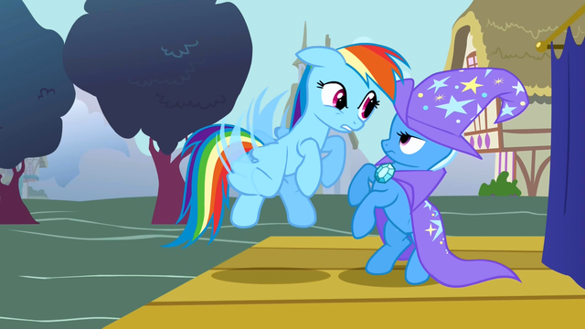 파일:Rainbow Dash confronting Trixie S1E6.png