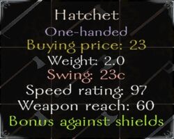 Hatchet stats