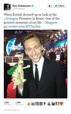 Tom Hiddleston Kermit Loki