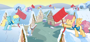 300px-Ponyville's residents, participating in the Winter Wrap Up S01E11.png