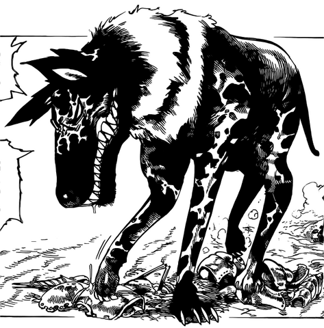 File:Black hound finishes eating with bones.png