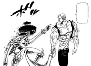 Escanor slashing Galan