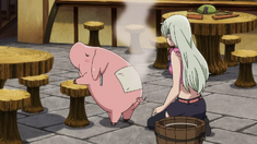 Elizabeth treating Hawk wound