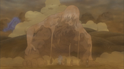 Onoki e Gaara defendendo o ataque de Madara