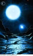 Binary star system artwork of the two stars of a f0012788