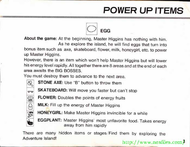 File:Adventure Island Manual page 3.png