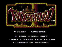 Faxanadu Title Screen