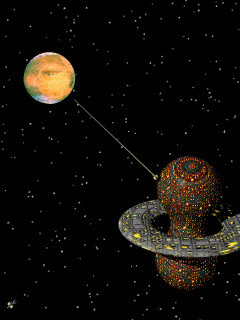 Mars elevator with ship