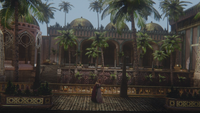 3x03 Mulan Aurore embrassade adieux palais de la Belle au Bois Dormant palmiers jardins.png