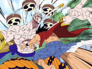 Ruffy colpeja Eneru