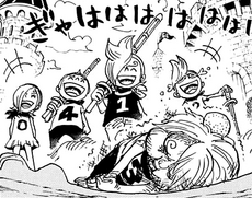Reiju, Ichiji, Niji y Yonji abusan de Sanji.png