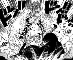 Doflamingo dispara a Law