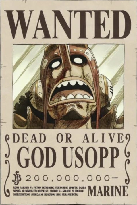 Image result for one piece usopp wanted poster
