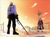 Smoker decides to let Luffy and his crew escape