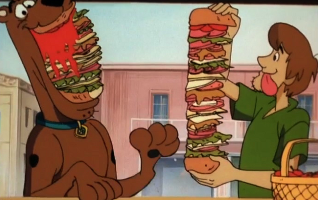 Image Shaggy and Scooby eating a huge sandwich png Heroes Wiki