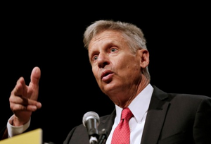 Gary Johnson pointing