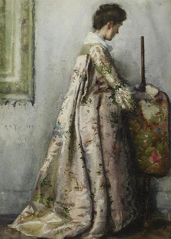 429px-Henry Scott Tuke - The silk gown, Portrait of Maria Tuke Sainsbury